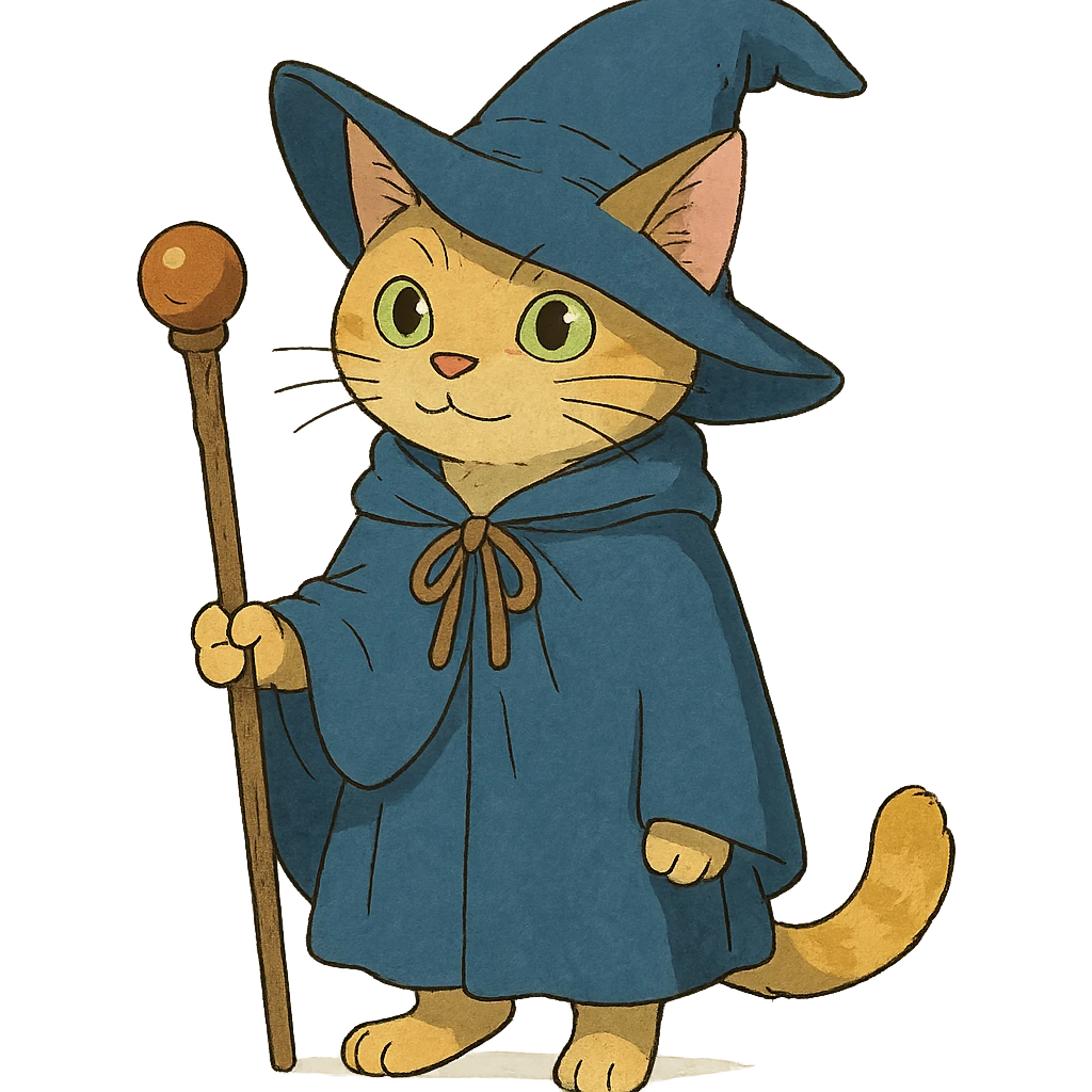 ghibli style wizard cat emoji