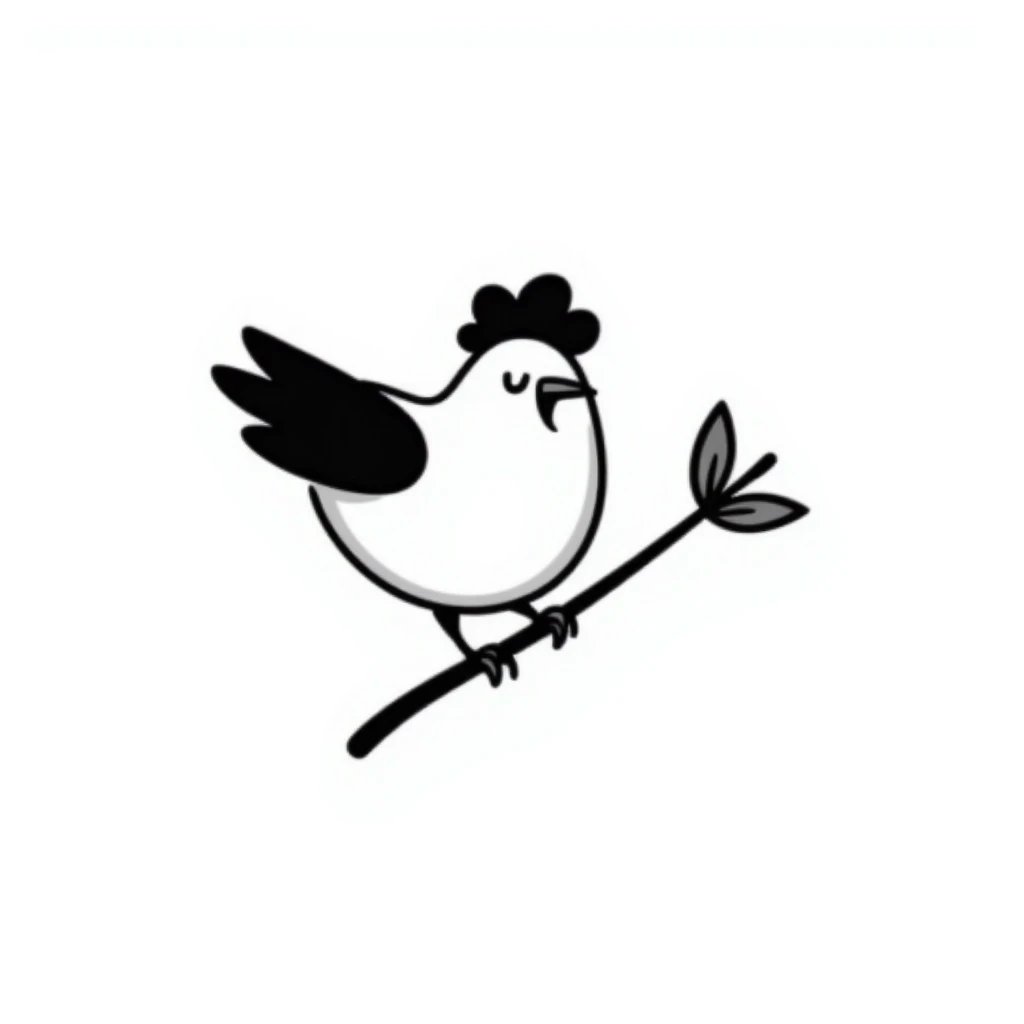 bird with a body like a garlic bulb, hand drawn doodle style emoji