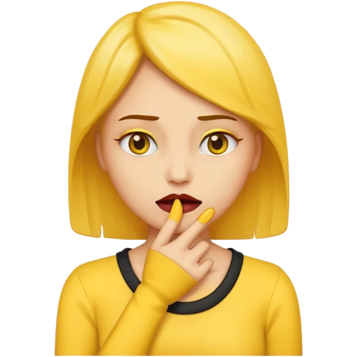 A emoji woman with her hand on her throat emoji