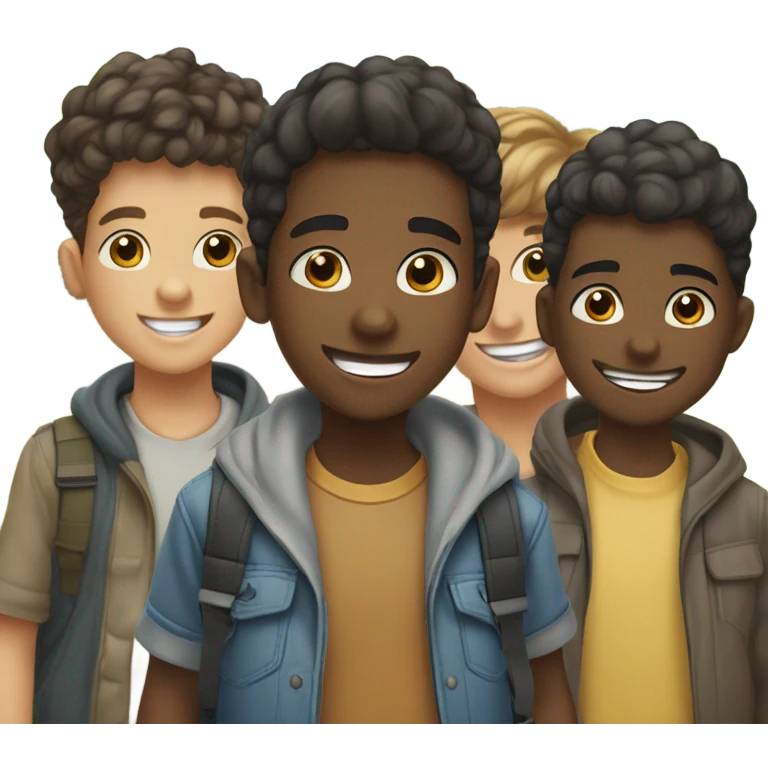 smiling boys outdoors together emoji