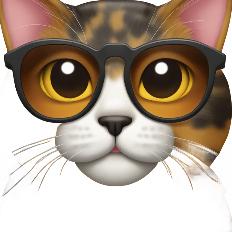 Tortoiseshell cat with sunglasses emoji