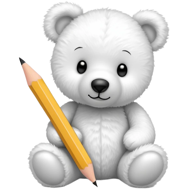 White teddy bear writing  emoji