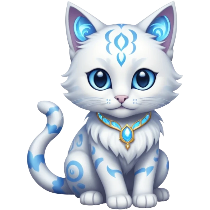 Magical Celestial Lunar-powered Fantasy Feline with lunar markings (full body) emoji