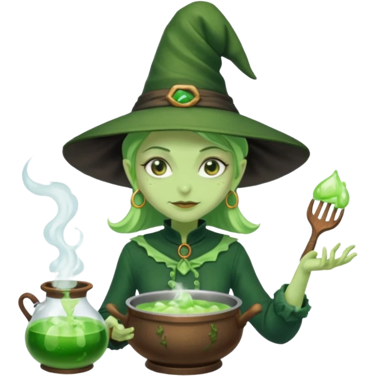 green witch cooking potion emoji