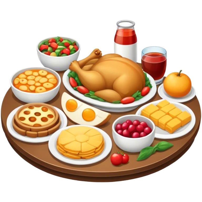 Table full of food emoji