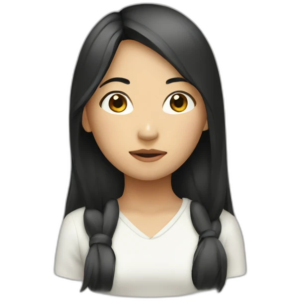 asian girl thinking emoji