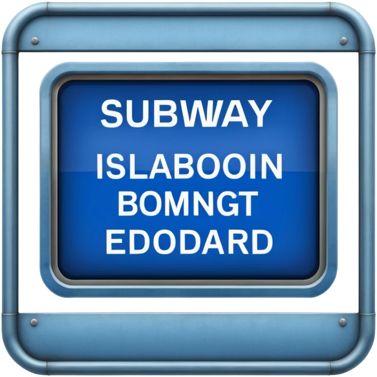 Platform Board – blue text display, Subway Sign. emoji