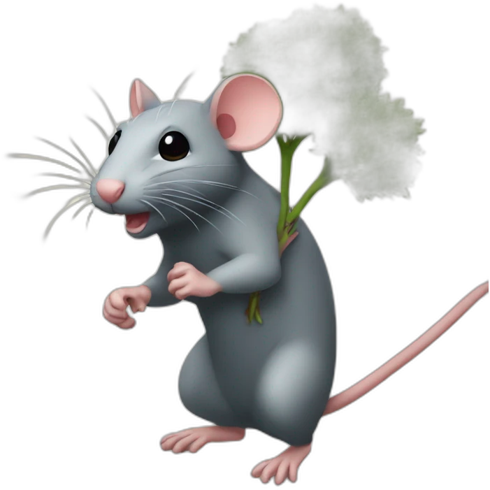 Rat bidding behind a bush emoji