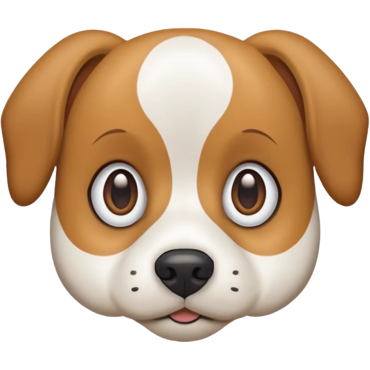 a white beagle x maltese x chi dog the size of a kelpie with light brown ears and a light brown patch on one eye emoji