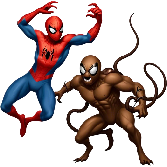 Spider-Man killing venom with poop emoji