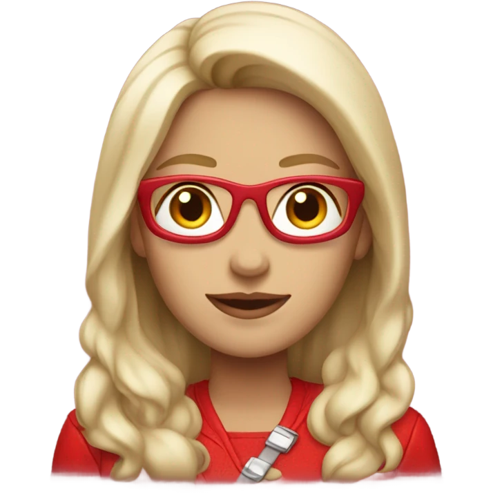 white female in red emoji