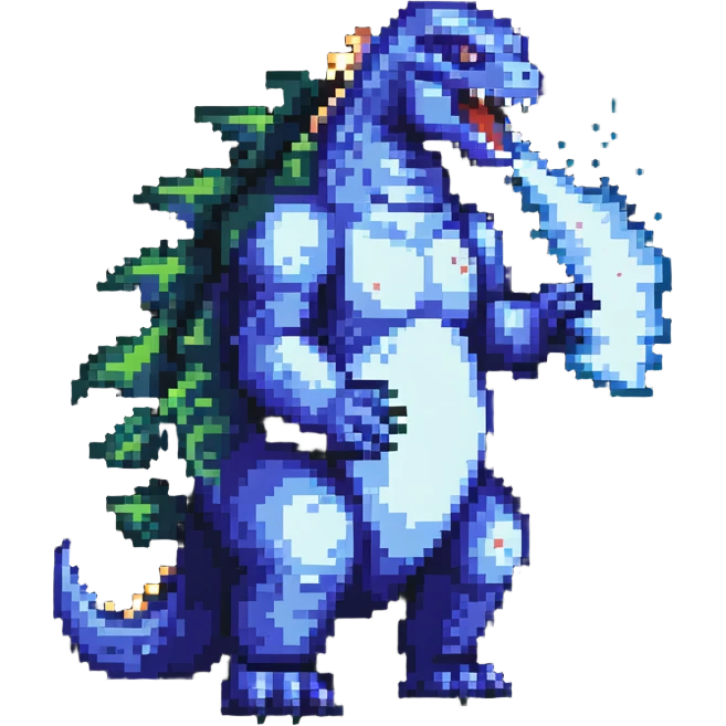Godzilla exhaling vapor emoji