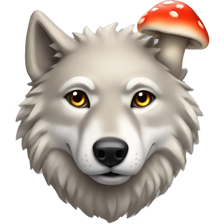Wolf with murshroom on head emoji