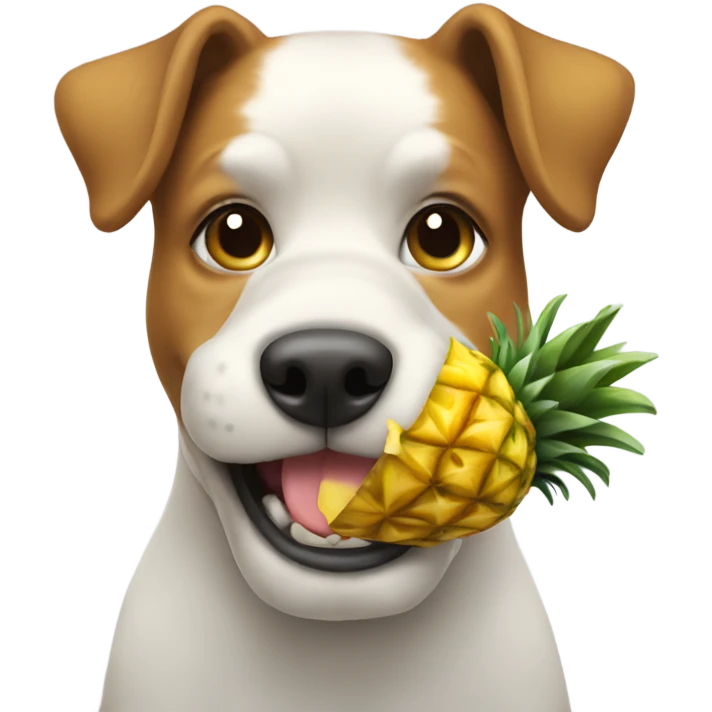 Dog eating pineapple emoji