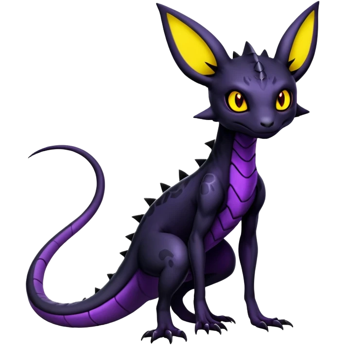 Dark Edgy Salandit-Umbreon-Fakémon-hybrid-creature (full body)  emoji