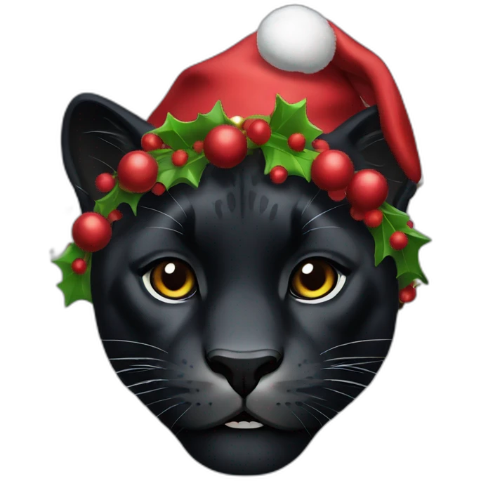 black panther in christmas emoji