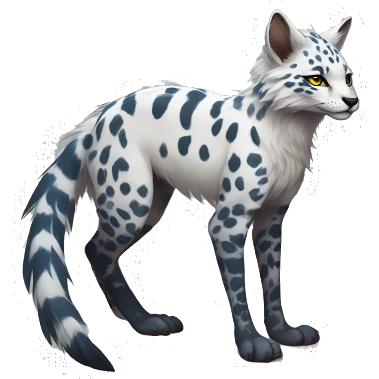 Modern Feral Rare Fantasy Vernid-Trico-species by LiLaiRa, random markings, full body emoji