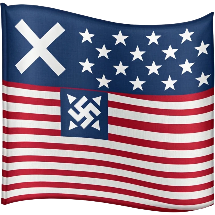United States flag with a swastika symbol replacing the stars  emoji