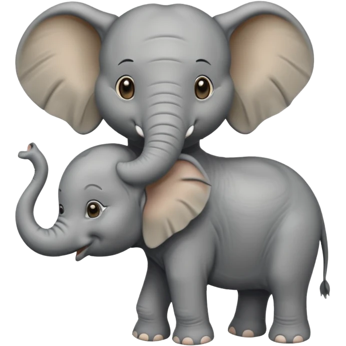 A elephant with a baby elephant emoji