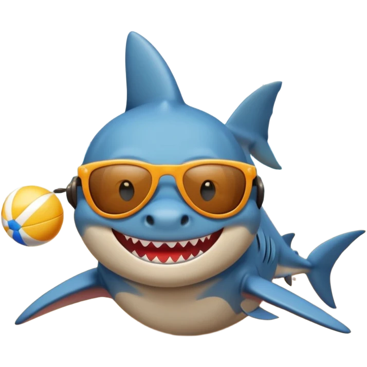 Shark with sunglasses at the beach  emoji