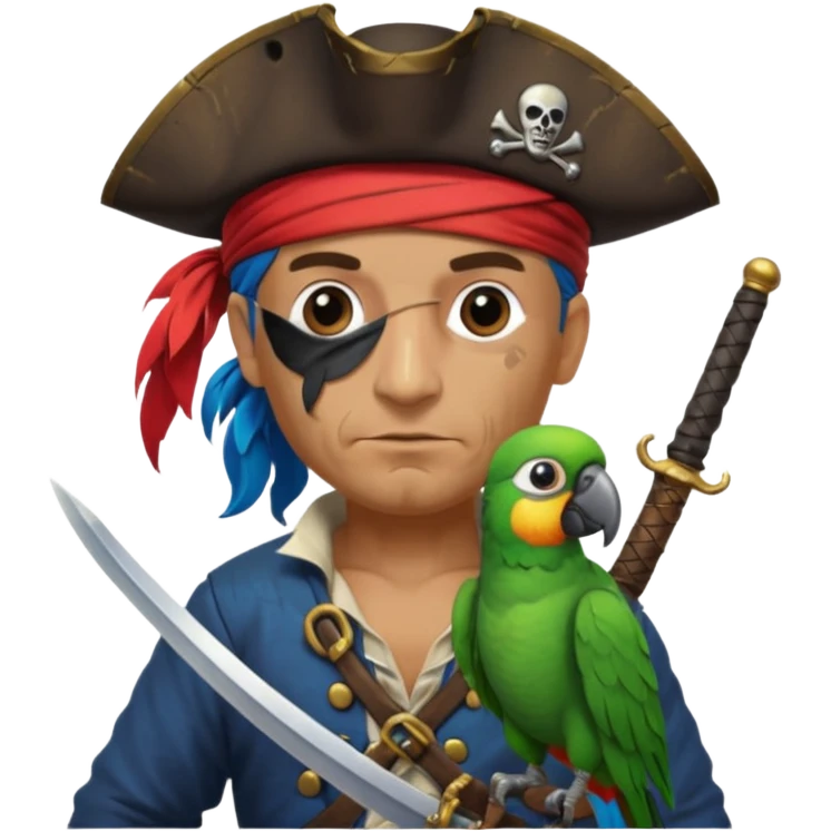 pirate and parrot emoji