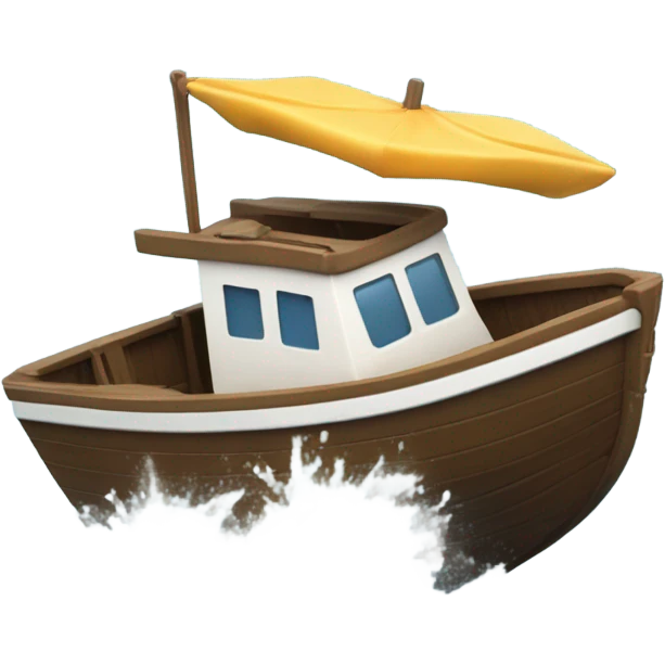 a boat crashing onto the shore emoji