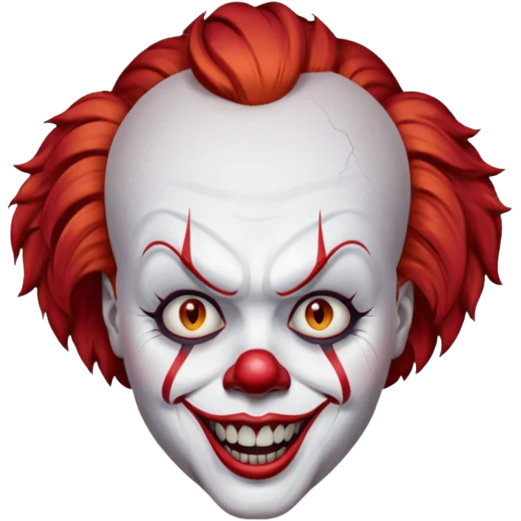 create a scary pennywise clown with cracks on his forehead emoji