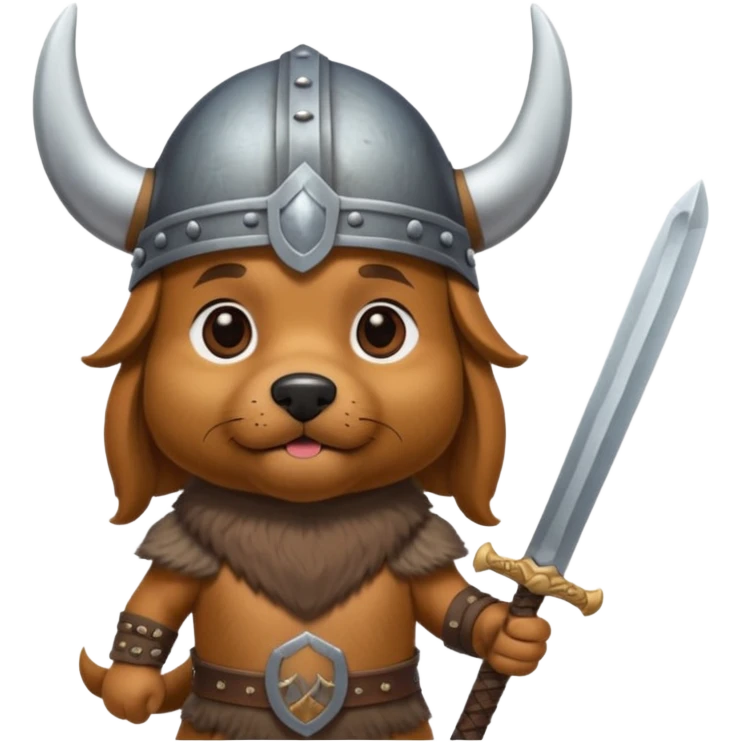 dog with viking helmet and sword emoji