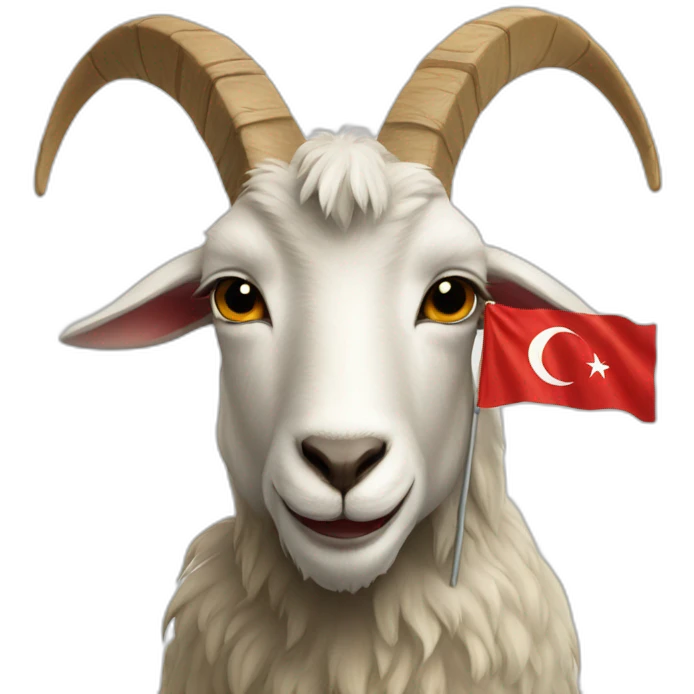 turkiye flag whit a goat emoji