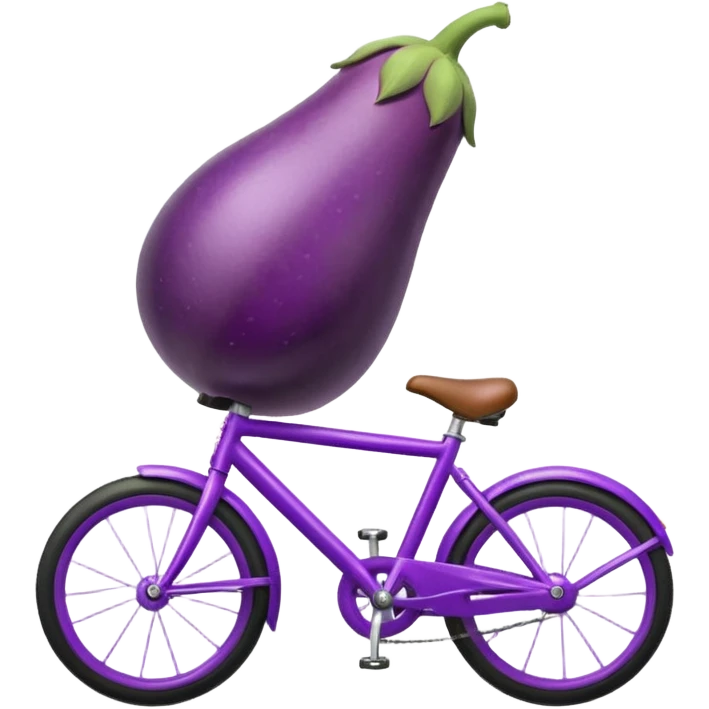 A eggplant on a bicycle  emoji