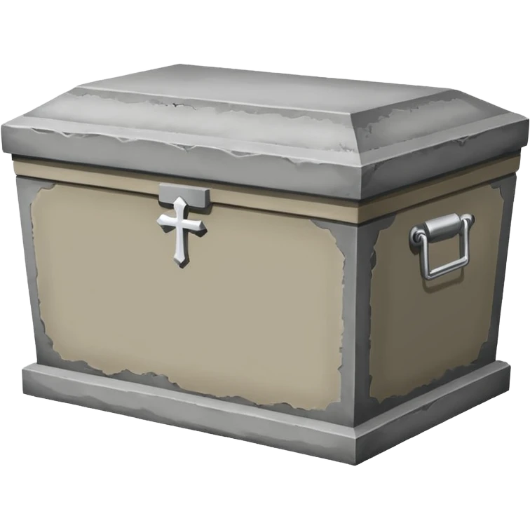 concrete container for casket to go inside of in the cemetery emoji