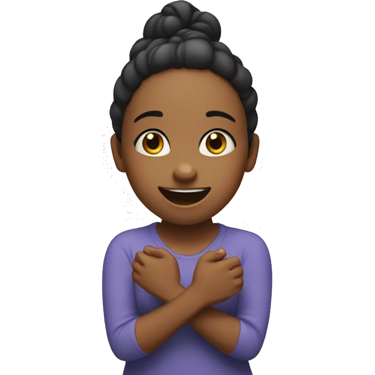 Girl so excited she is rubbing her hands together  emoji