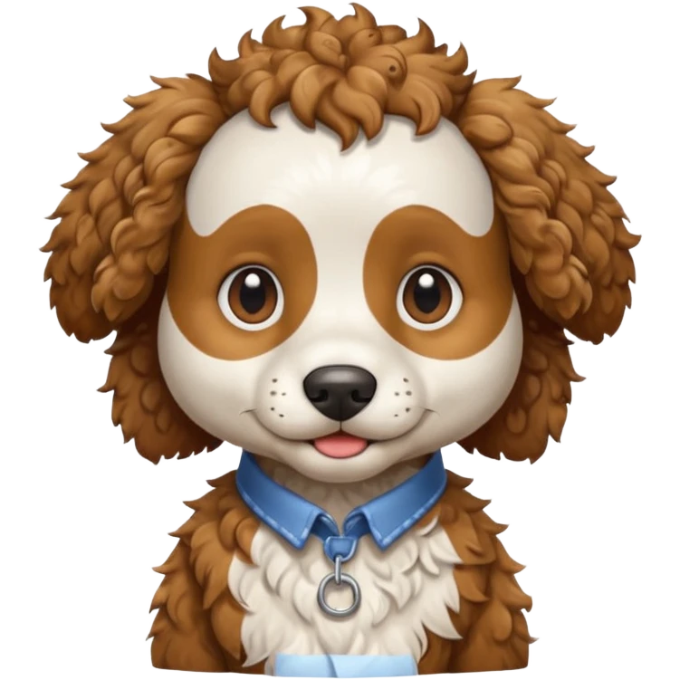 curly dog with shirt emoji