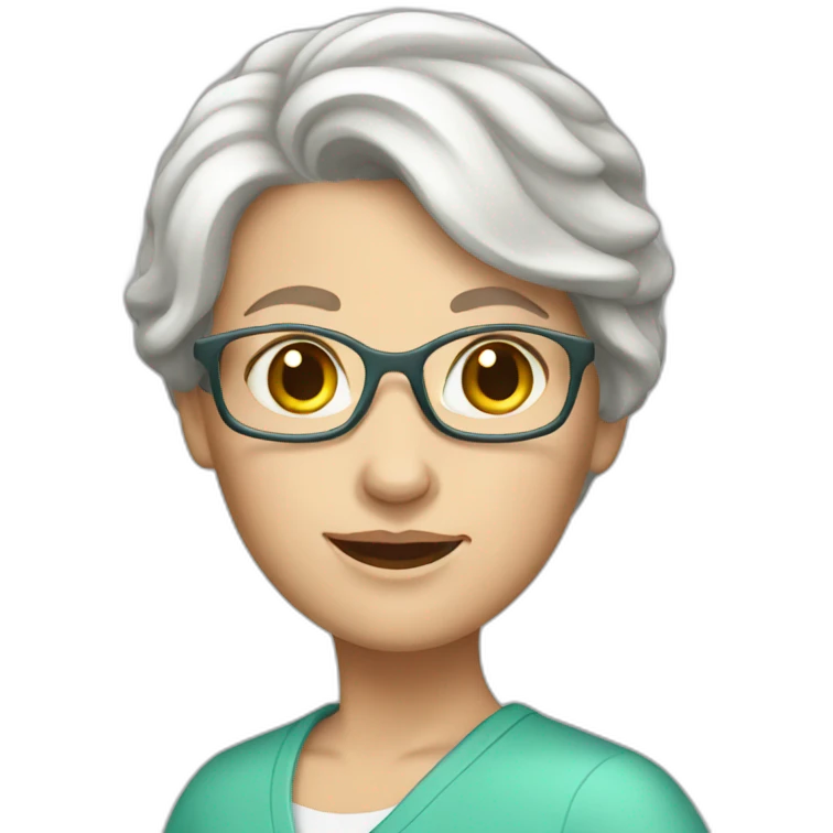 older white women caregiver short hair emoji
