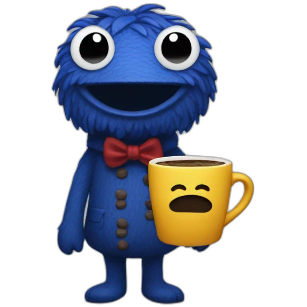 Grover with coffee emoji