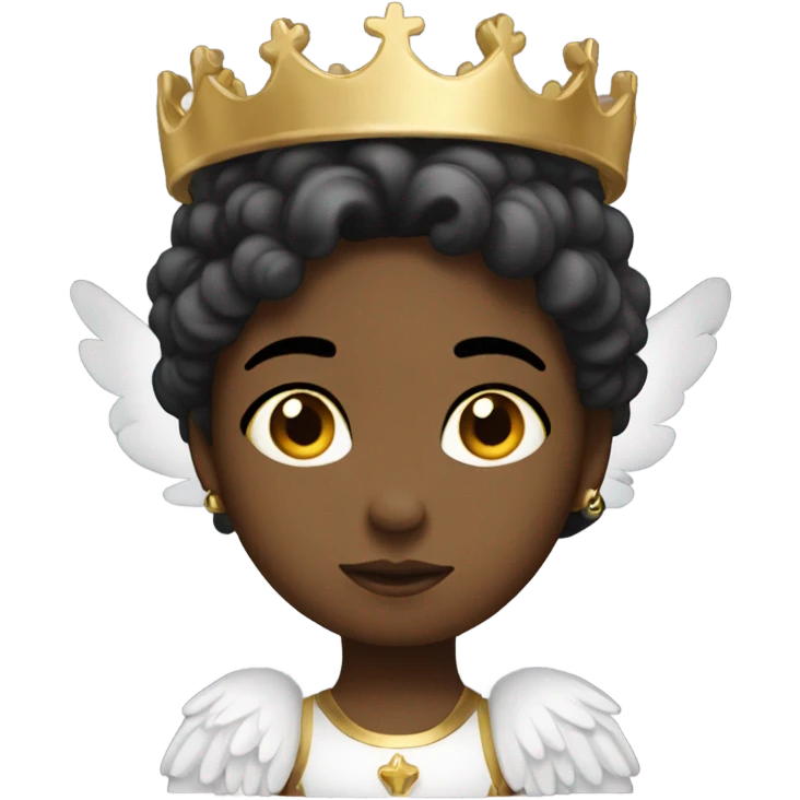 black Angel touching the crown straight on her head emoji