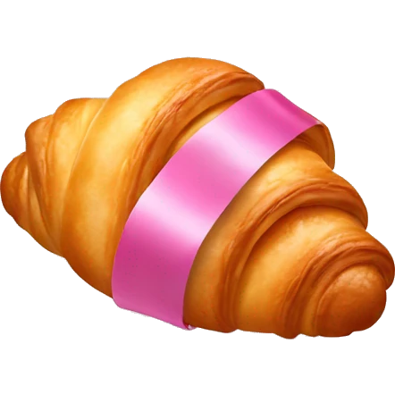 Croissant with pink ribbon emoji