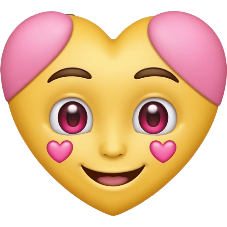 Emoji carita amarillo con ojos de corazones rosa  emoji
