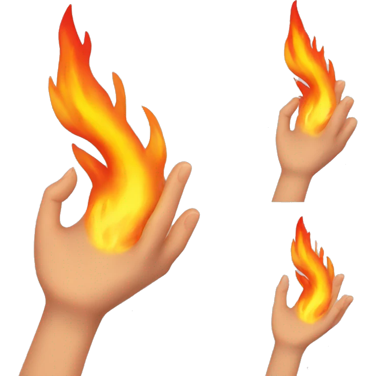 female hand wielding flame emoji