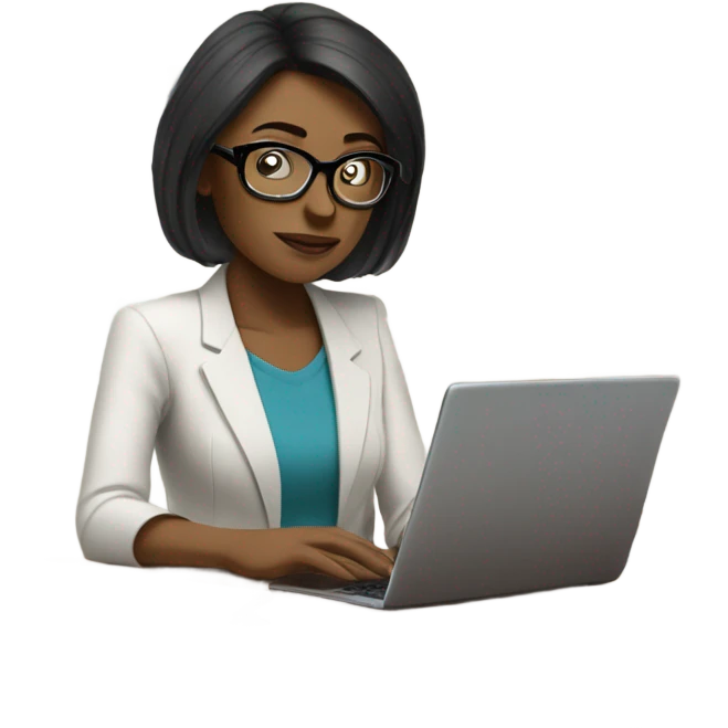 Woman data analyst thinking emoji
