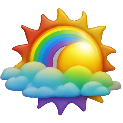 Rainbow sun emoji