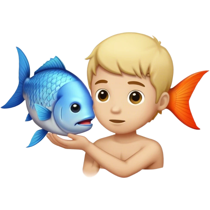 Realistic Fish boy with human head emoji