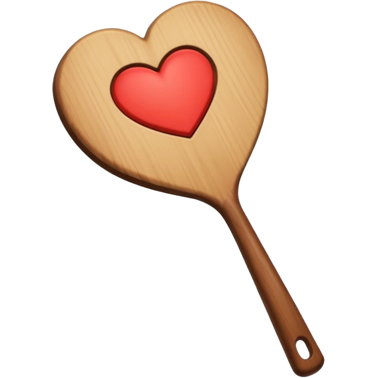 Paddle – wooden paddle with heart cutout. emoji