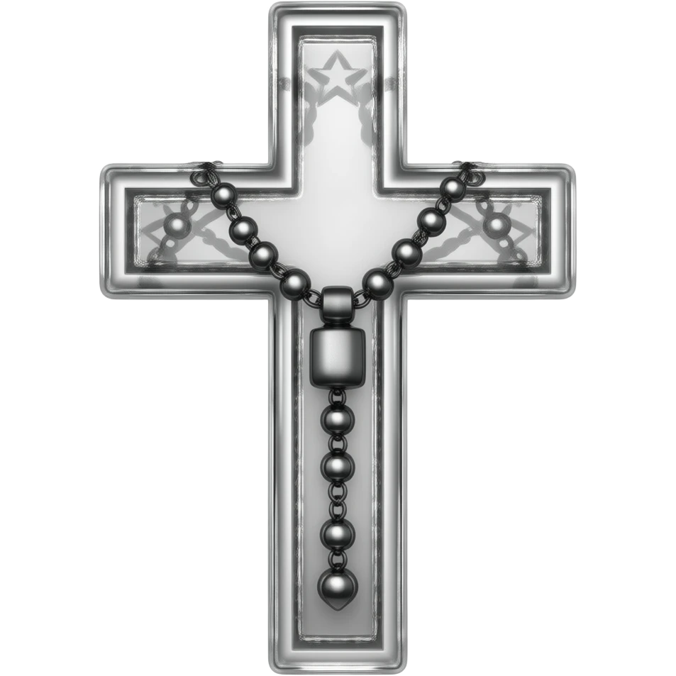 cruz sagrada silver gray  vidro brilhante com rosário silver gray vidro brilhante emoji