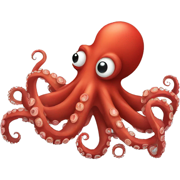red cartoon octopus waiting emoji