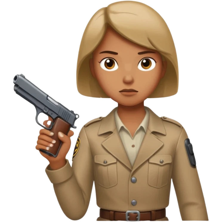 Quiero una carita fachera con una pistola automática en la mano emoji