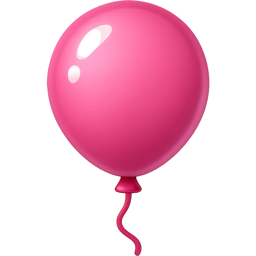 pink balloon emoji, shiny and cheerful emoji