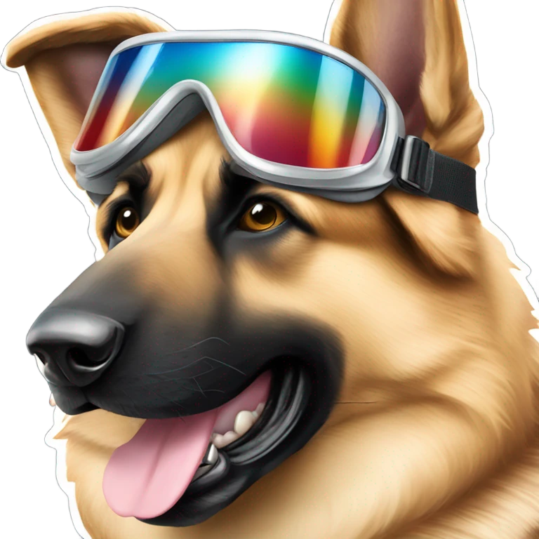 German shepard add silver ski googles  emoji
