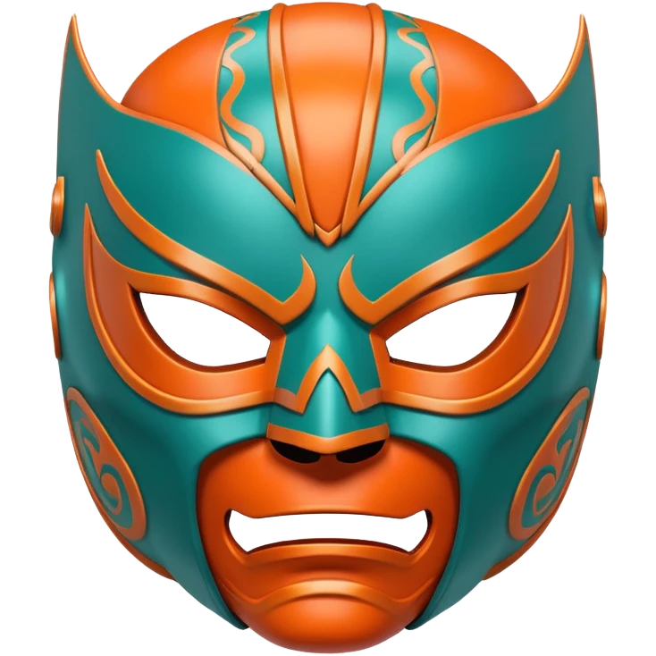 teal and orange luchador mask emoji