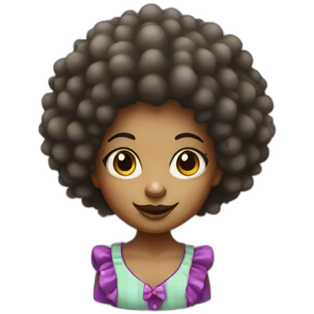 clown girl with afro emoji